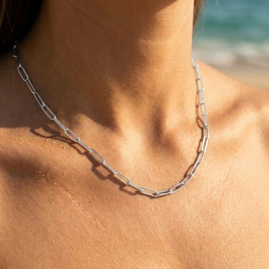 Alto 4mm Wide Paperclip Chain Necklace - Semprie
