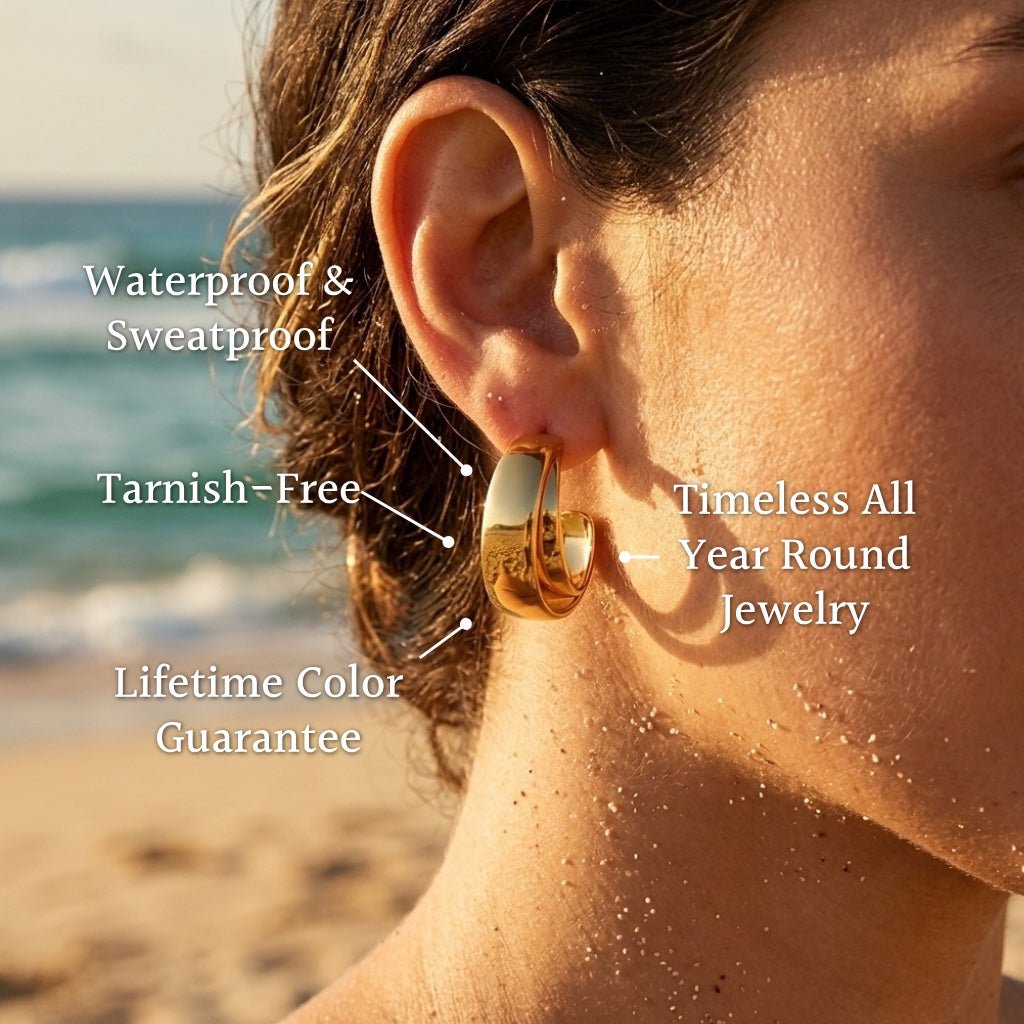 Alto Chunky Smooth Open C-Hoop Earrings - Semprie
