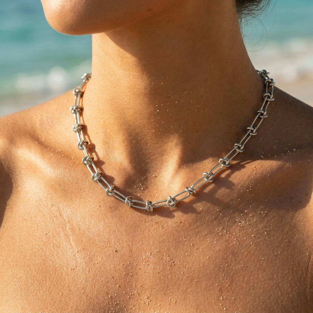 Alto Knotted Joint Elongated Link Necklace - Semprie