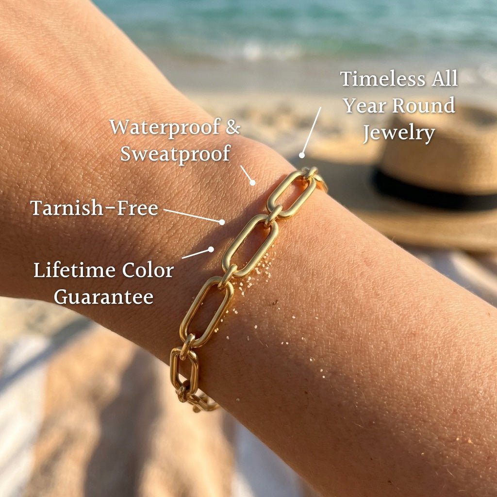 Alto O-Link Textured Paperclip Bracelet - Semprie