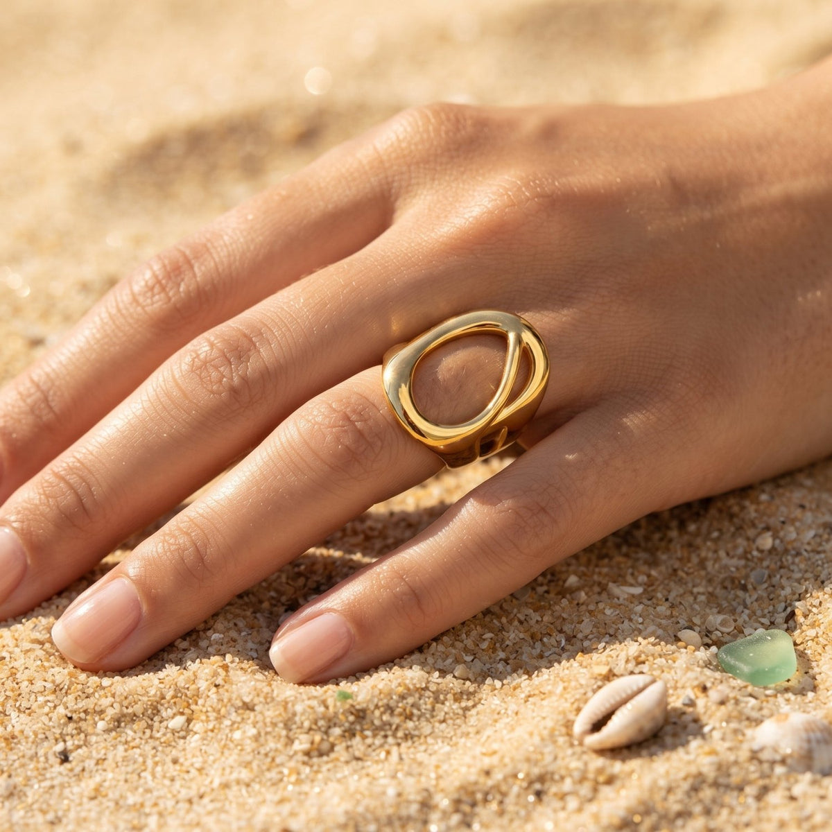 Alto Sculptural Open Teardrop Ring - Semprie
