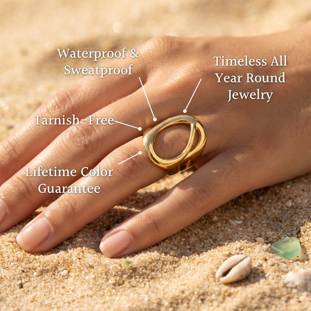 Alto Sculptural Open Teardrop Ring - Semprie