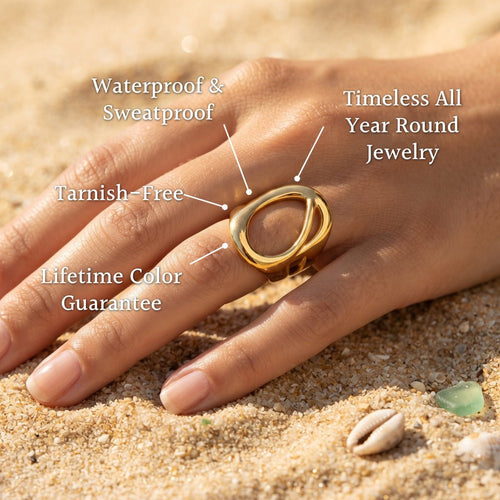 Alto Sculptural Open Teardrop Ring - Semprie