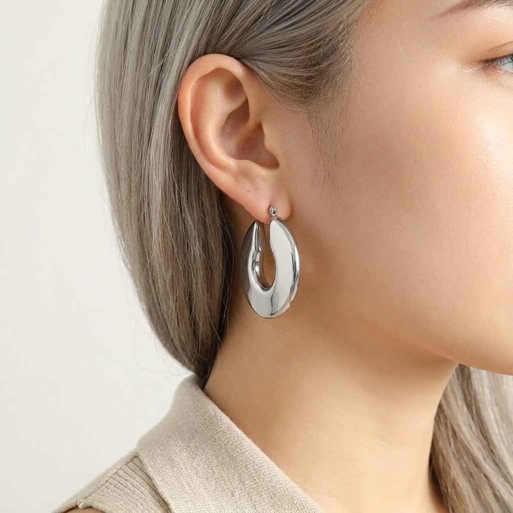 Alto Tapered Oval Hoop Earrings - Semprie