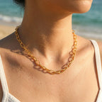 Alto Twisted Link Paperclip Necklace - Semprie