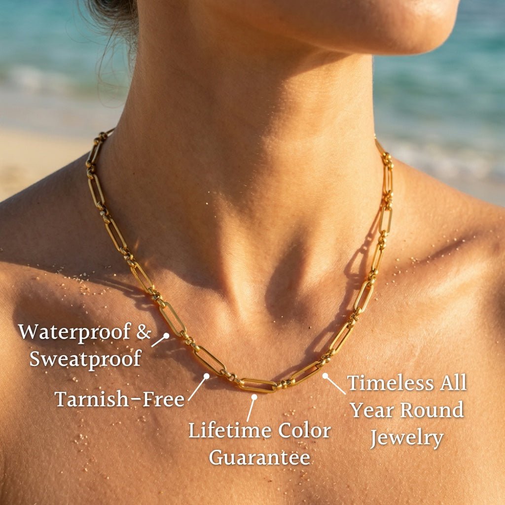 Ball Connector Paperclip Necklace - Semprie