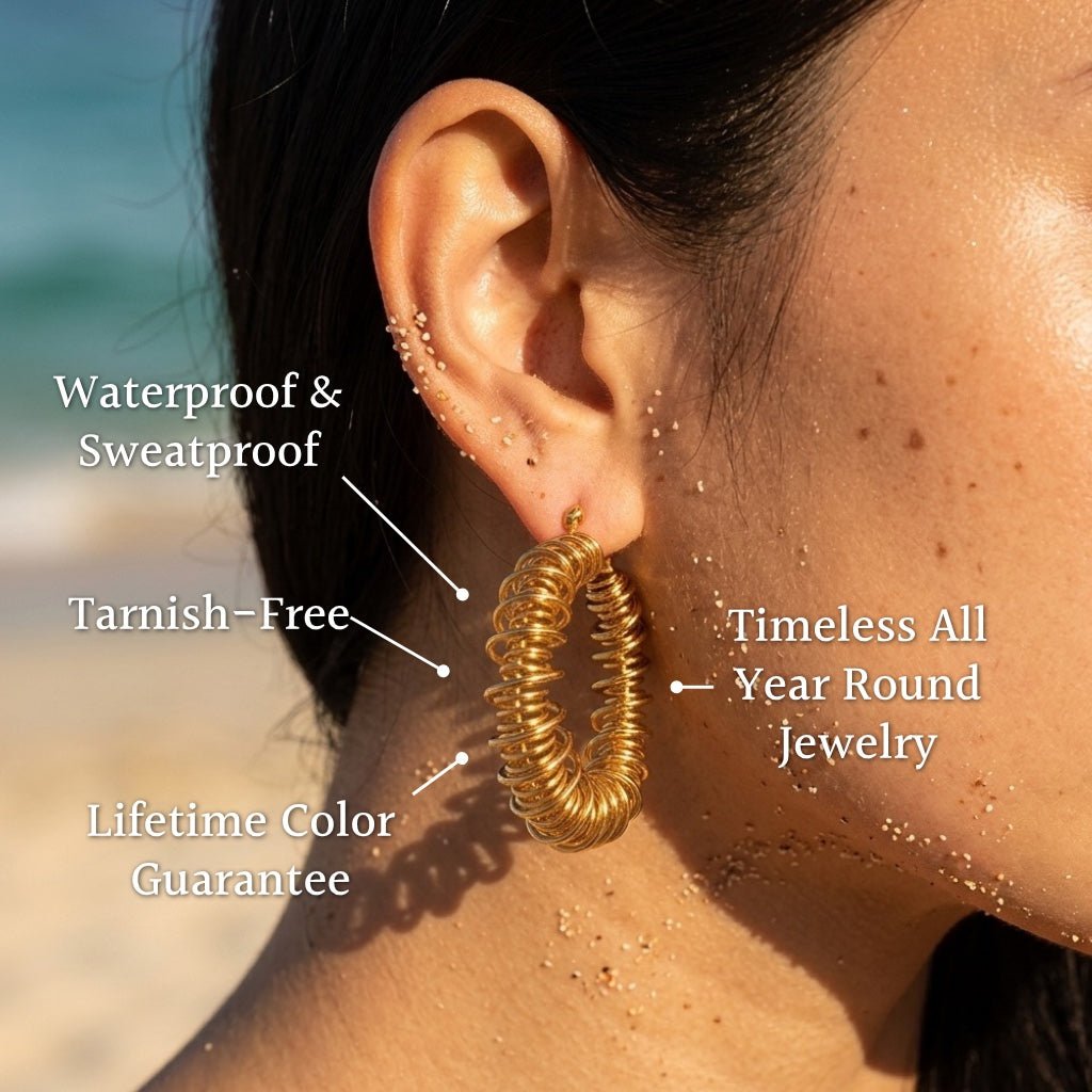 Brina Coil Wrapped Spring Texture Hoops - Semprie