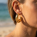 Brina Croissant Crescent Hoop Earrings - Semprie