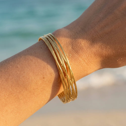 Brina Fluid Wide Mirror Cuff Bracelet - Semprie