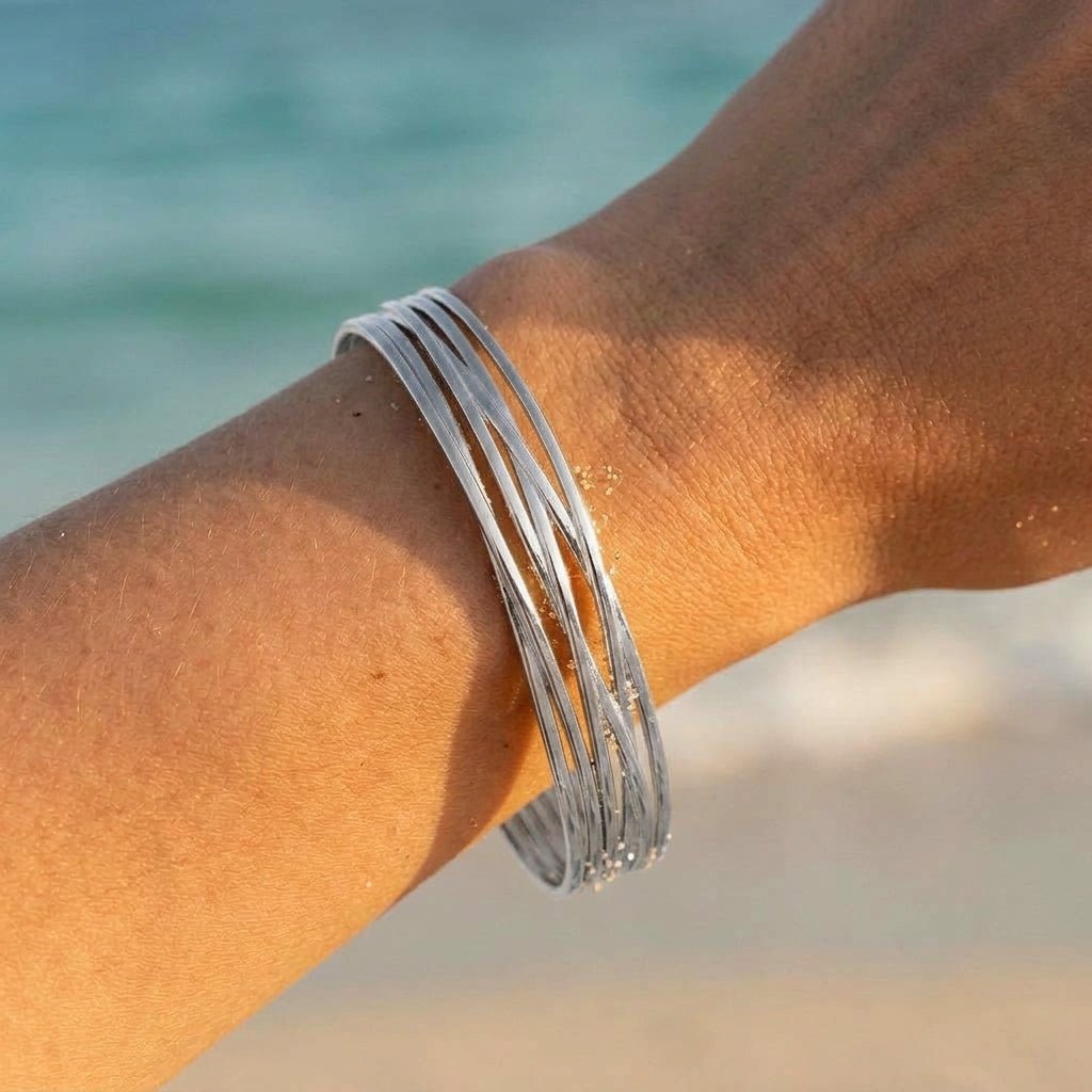 Brina Fluid Wide Mirror Cuff Bracelet - Semprie