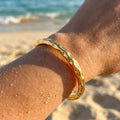 Brina Hammered Edge Asymmetrical Cuff Bracelet - Semprie