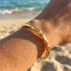 Brina Hammered Edge Asymmetrical Cuff Bracelet - Semprie