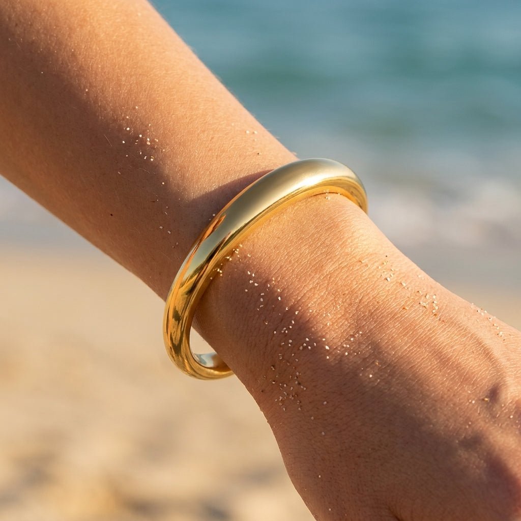 Brina Wide Asymmetrical Open Cuff Bracelet - Semprie
