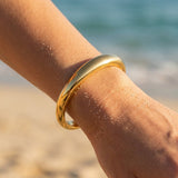 Brina Wide Asymmetrical Open Cuff Bracelet