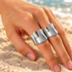 Brina Wide Concave Curved Open Band Ring - Semprie