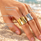 Brina Wide Concave Curved Open Band Ring - Semprie