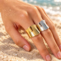 Brina Wide Concave Curved Open Band Ring - Semprie