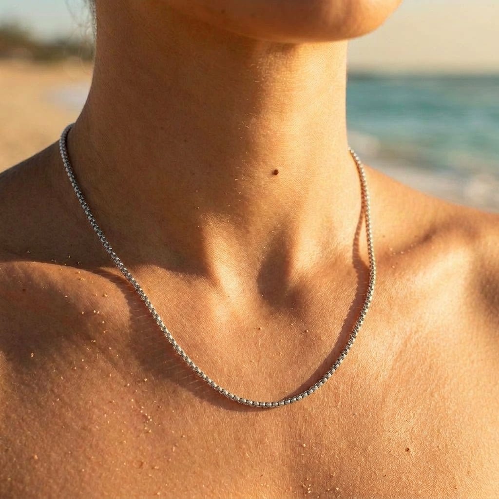 Chunky Squared Box Chain Necklace - Semprie