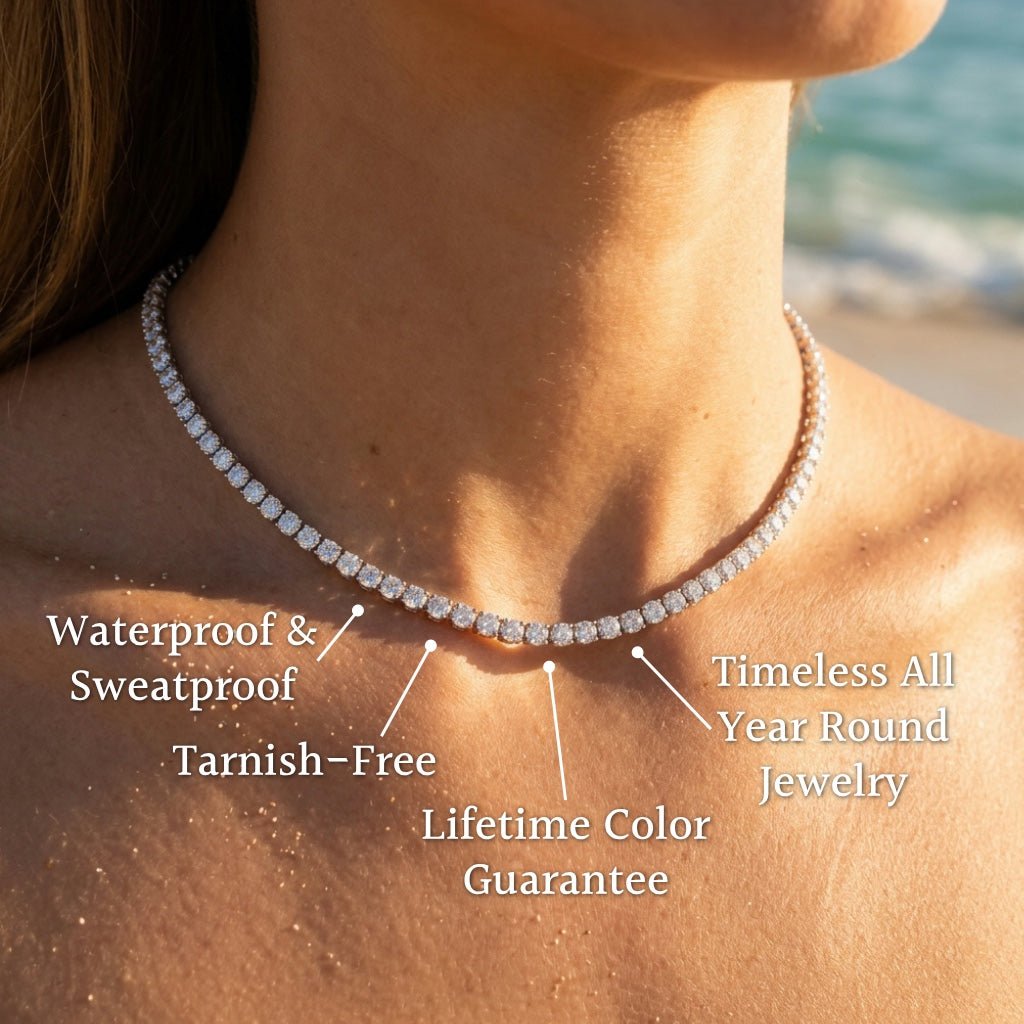 Classic Round CZ Tennis Necklace - Semprie