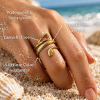 Coiled Serpent Scale Wrap Ring - Semprie