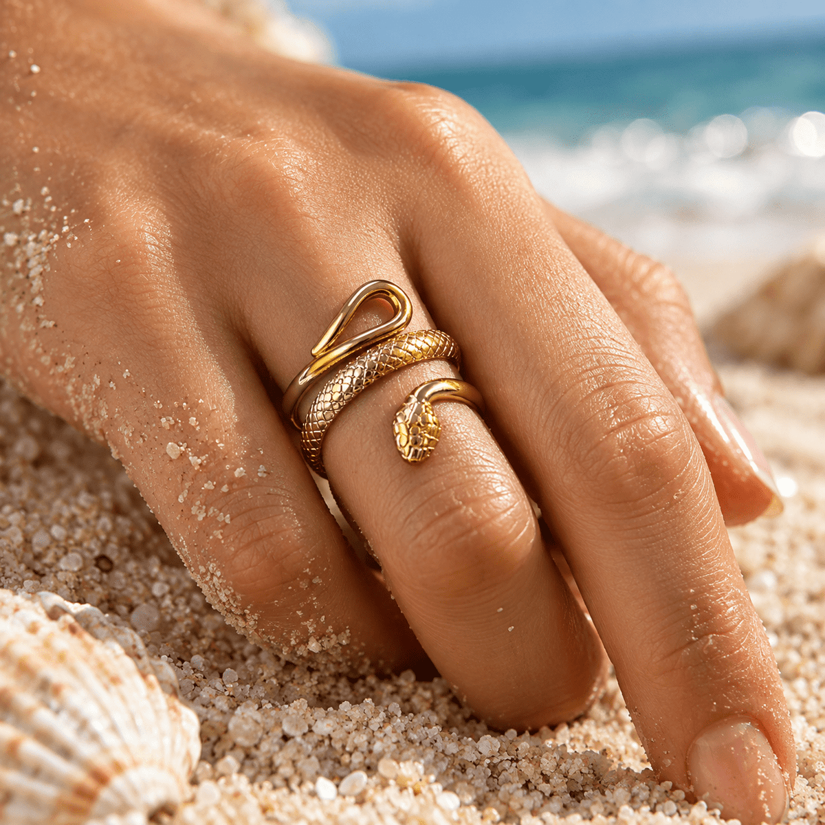 Coiled Serpent Scale Wrap Ring - Semprie