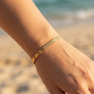 Corso Chevron Weave Flat Chain Bracelet
