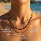 Double Cable Chain Layered Necklace - Semprie
