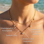 Double Layer Lips Crystal Pendant Necklace - Semprie