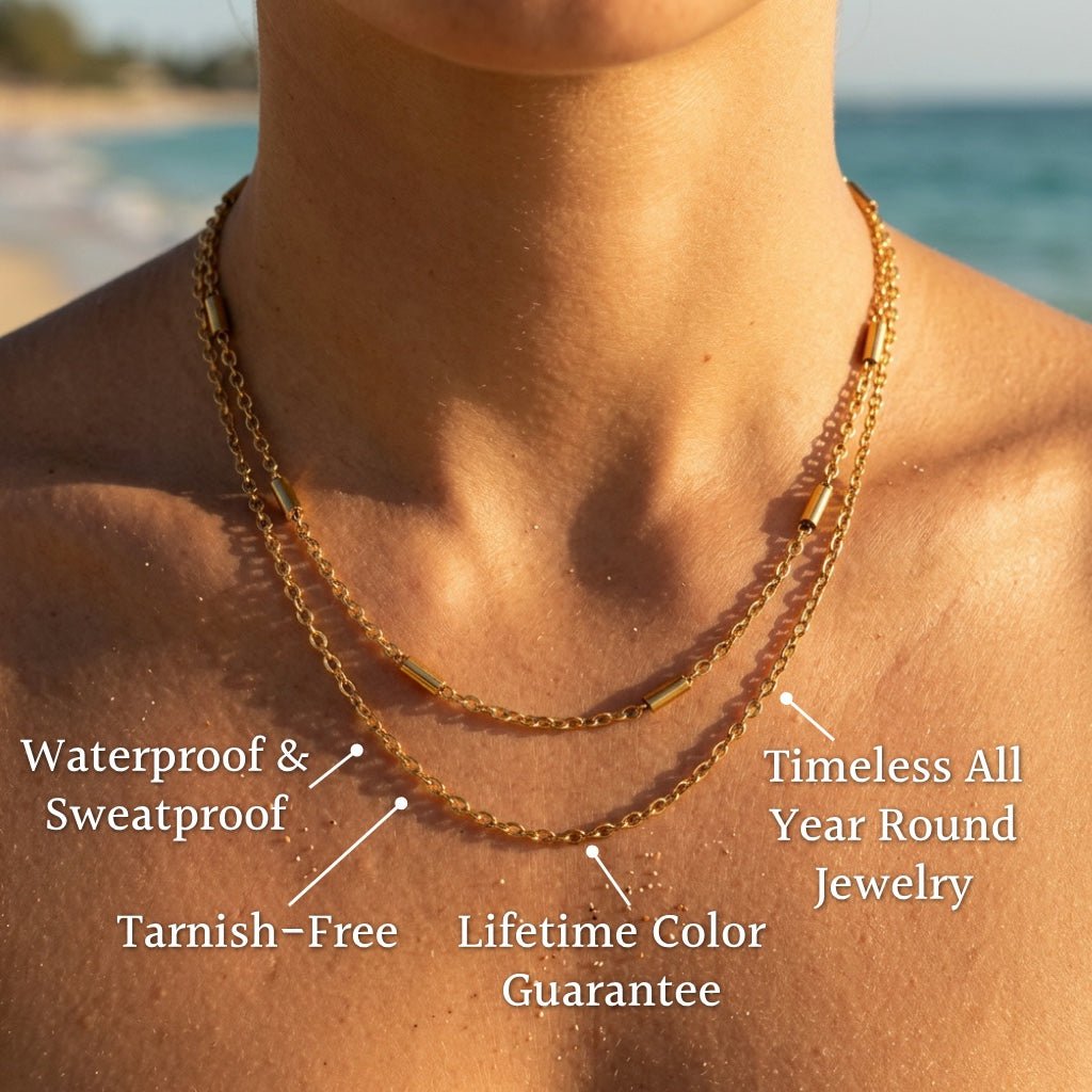 Double Layer Paperclip & Curb Stack Necklace - Semprie