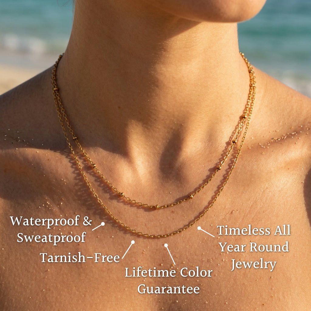 Double Satellite Bead Layered Necklace - Semprie
