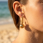 Elongated U-Link Mirror Ball Drop Earrings - Semprie