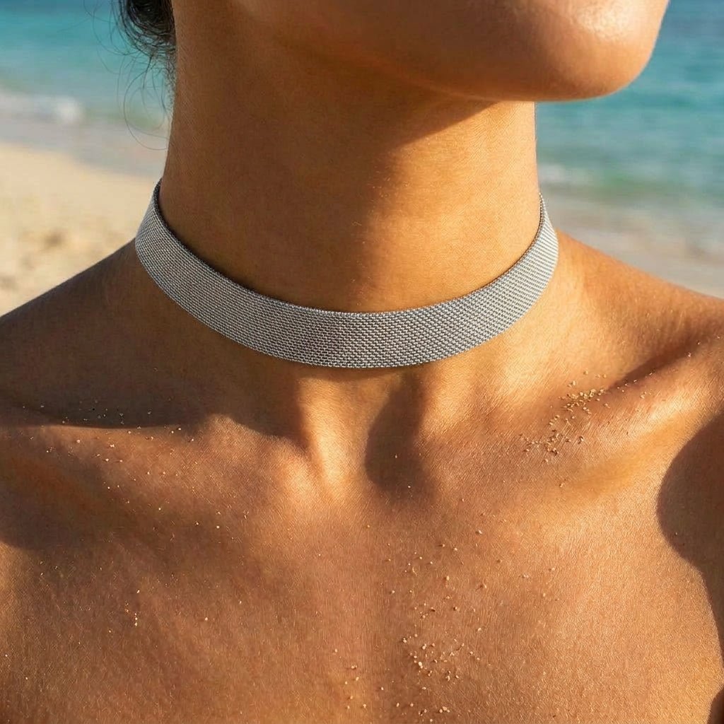 Fluid Mesh Ribbon Statement Necklace - Semprie