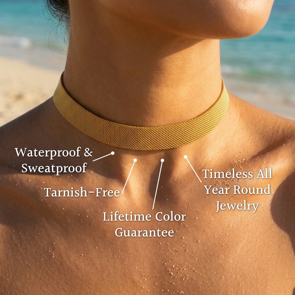 Fluid Mesh Ribbon Statement Necklace - Semprie