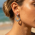 Geometric Rhombus Dangle Hoop Earrings - Semprie