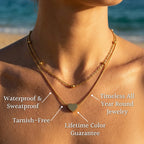 Heart Silhouette Double Strand Necklace - Semprie