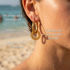Hollow Coin Disk Drop Wire Hoop Earrings - Semprie