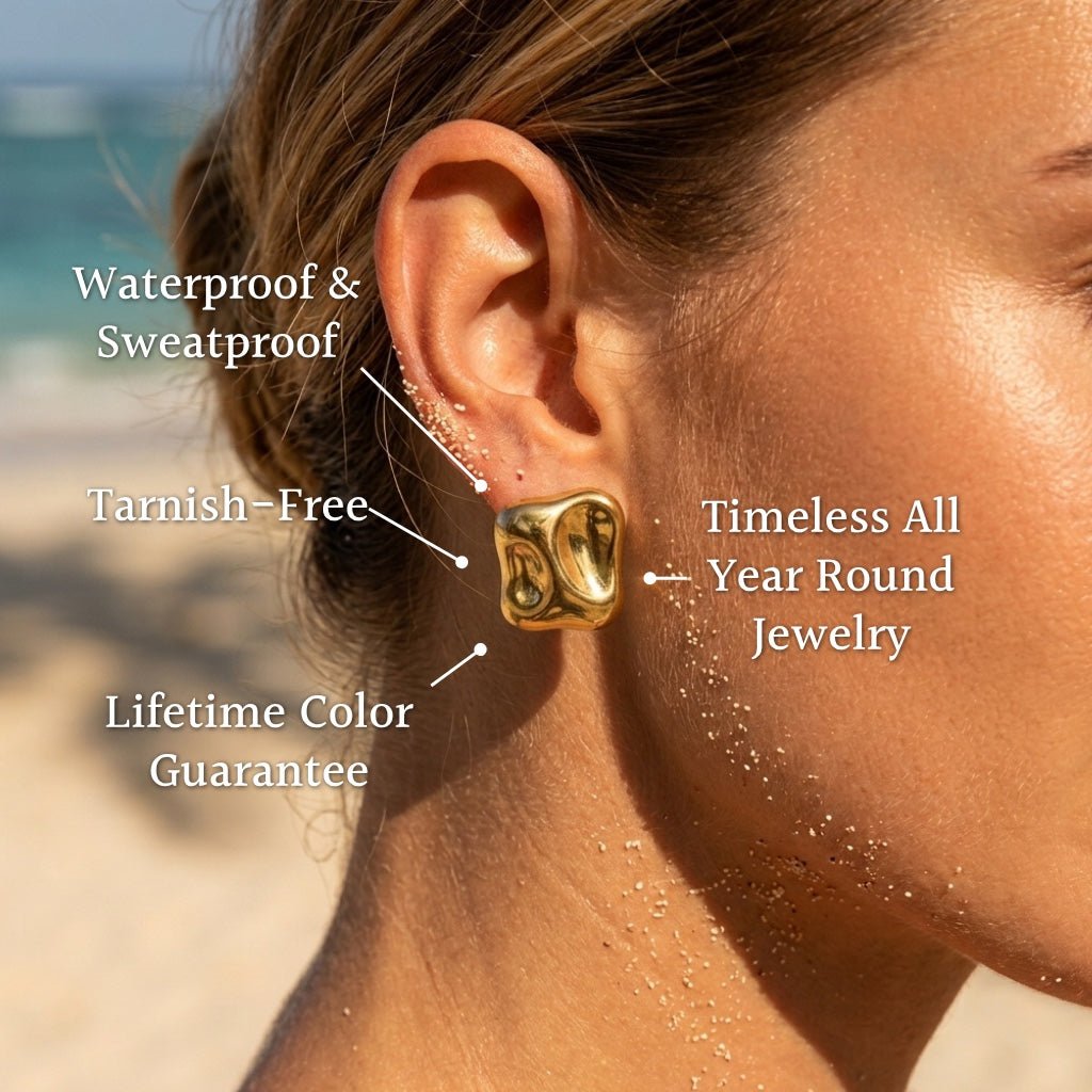 Irregular Molten Stud Earrings - Semprie