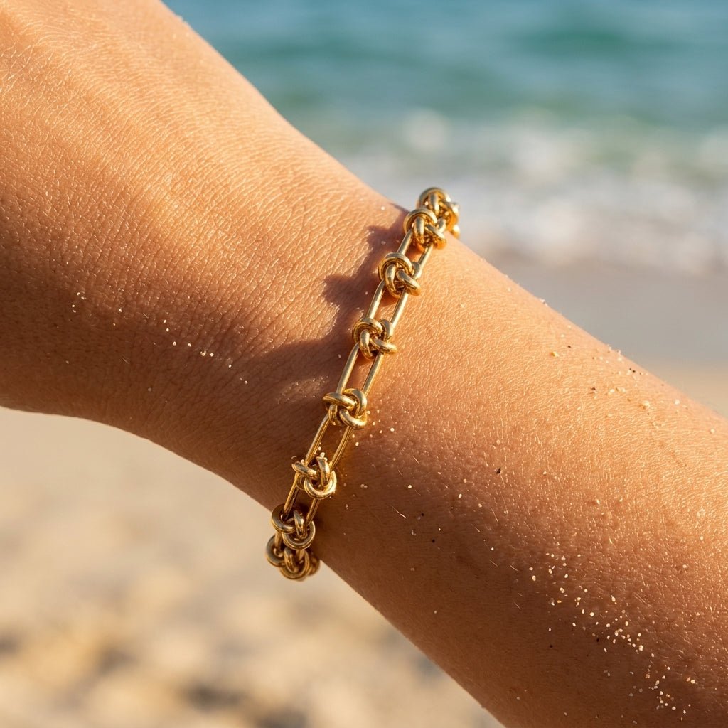 Knotted Oval Paperclip Chain Bracelet - Semprie