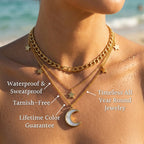 Layered Crescent Moon & Star Necklace - Semprie