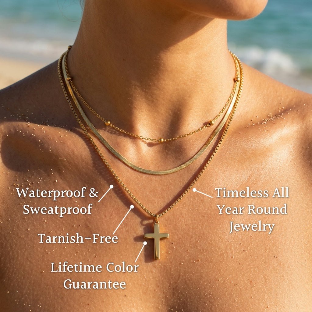Layered Minimalist Cross Pendant Necklace - Semprie