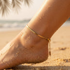 Lido Chevron Interlocking Herringbone Anklet - Semprie