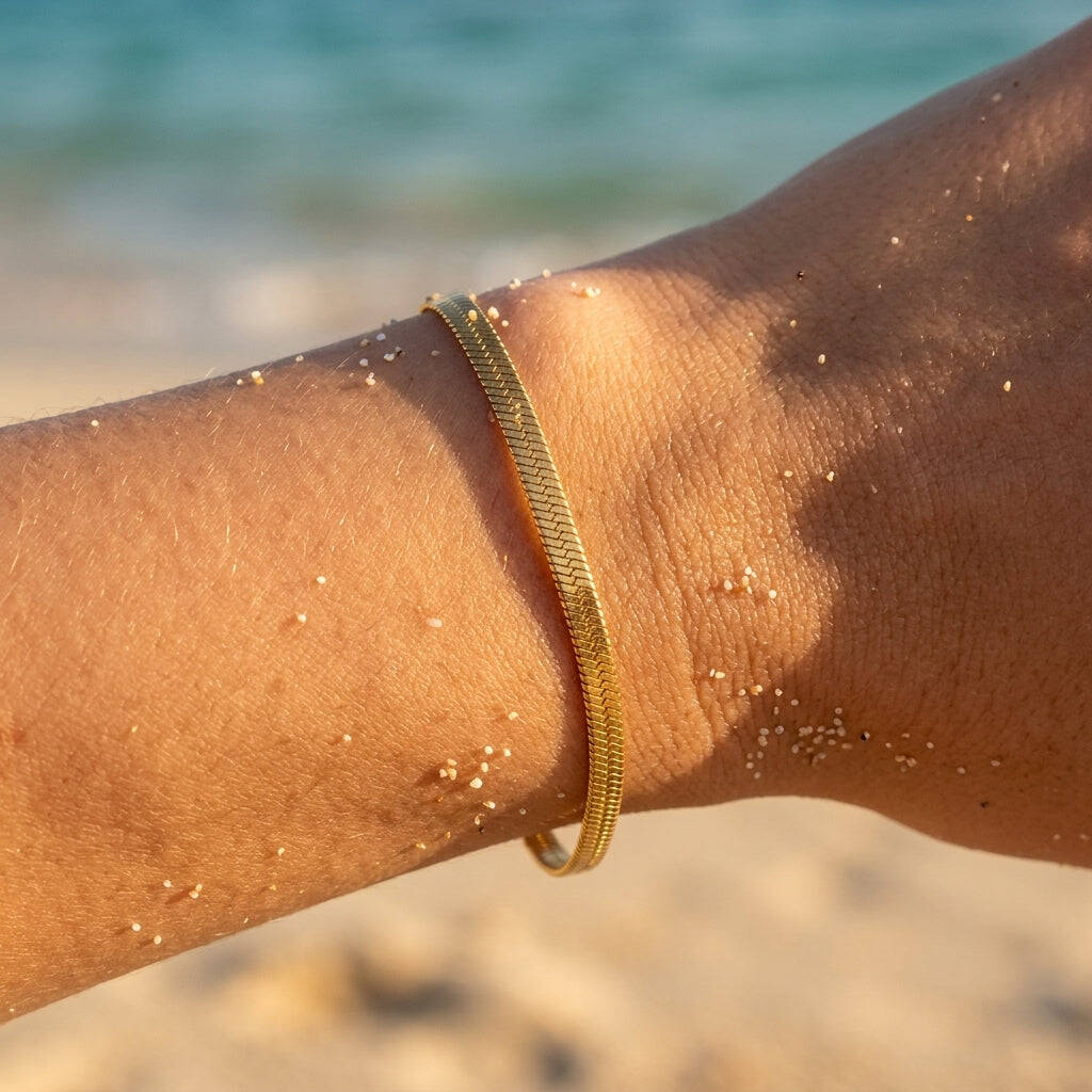 Lido Flat Herringbone Chain Bracelet - Semprie