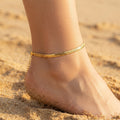 Lido Polished Flat Herringbone Anklet - Semprie