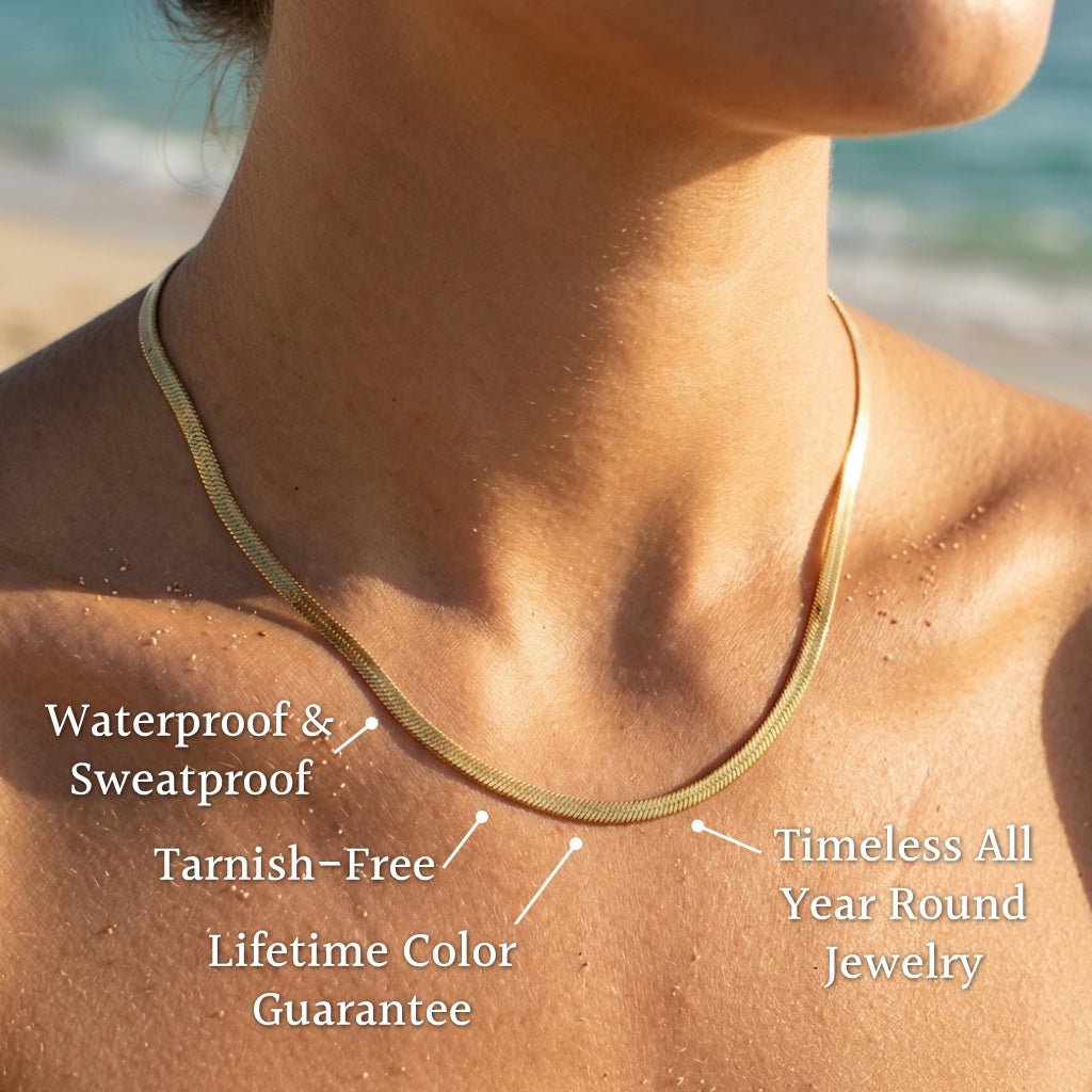 Lido Sleek Herringbone Necklace - Semprie