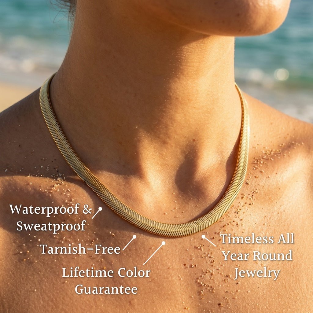 Lido Vintage Textured Herringbone Necklace - Semprie