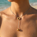Long Disc Pendant Cable Chain Necklace - Semprie