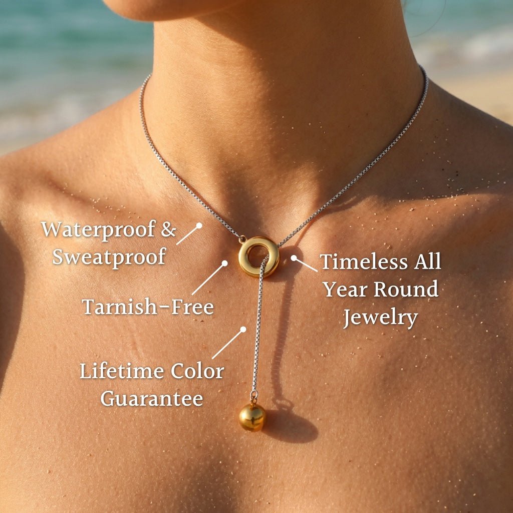 Long Disc Pendant Cable Chain Necklace - Semprie