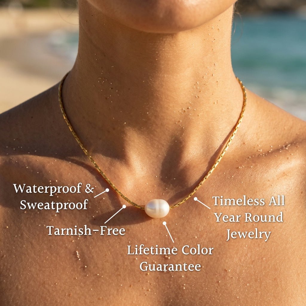 Luma Baroque Pearl Paperclip Necklace - Semprie