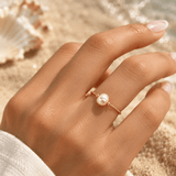Luma Bead-Flanked Pearl Band Ring