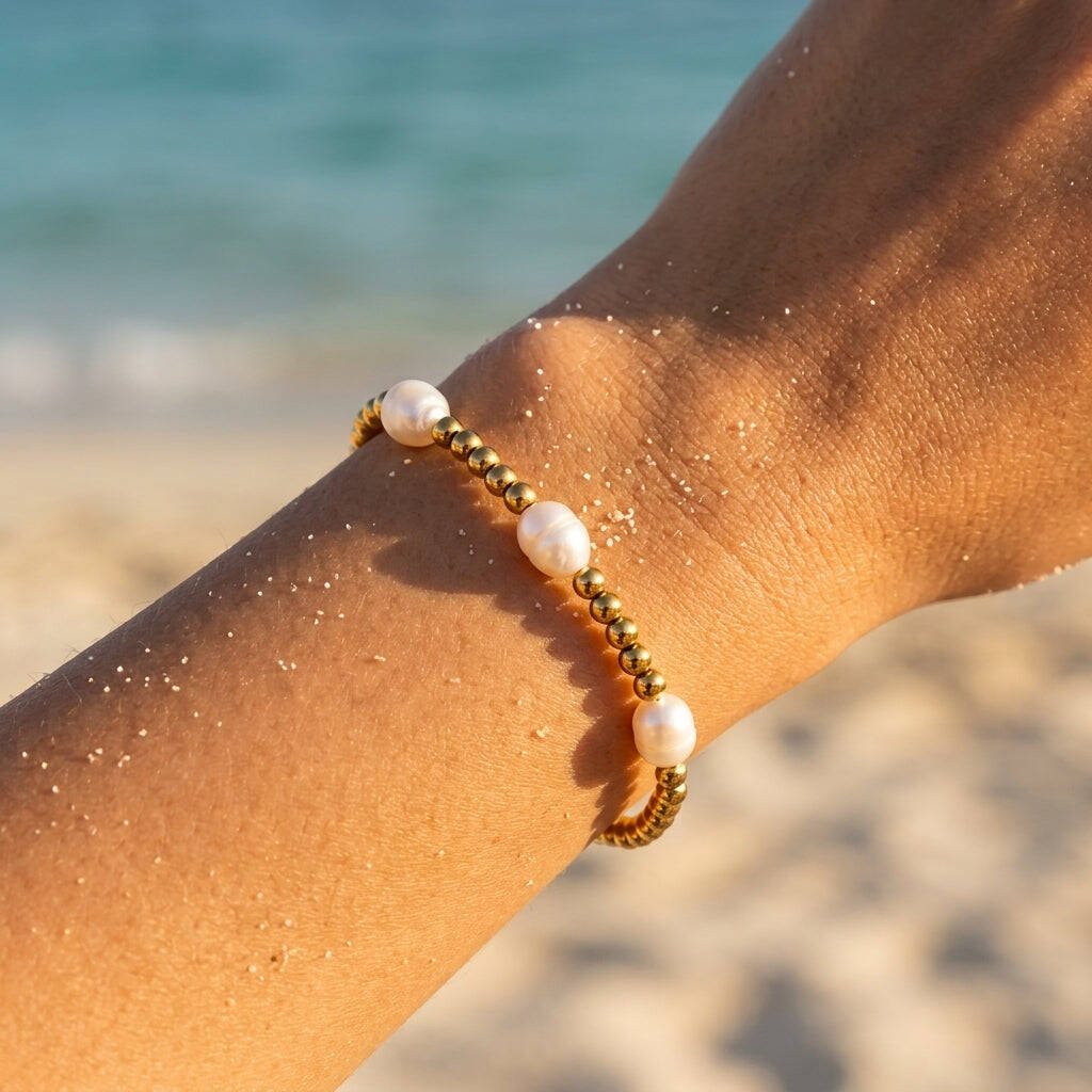 Luma Bead Station Pearl Bracelet - Semprie